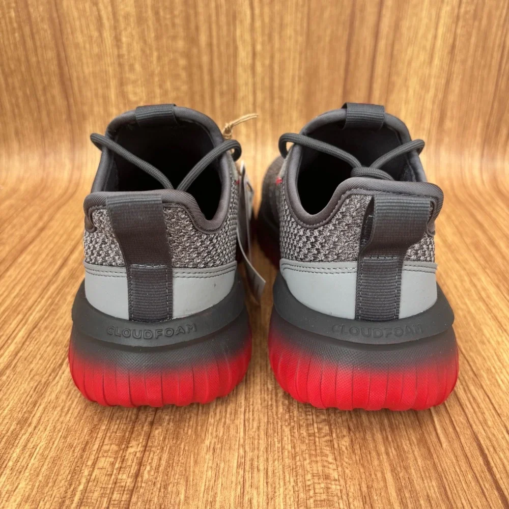 Adidas Kaptir 4.0‎ K Sneakers Kids Size 5 Grey Red IH1841 Cloudfoam Running NEW